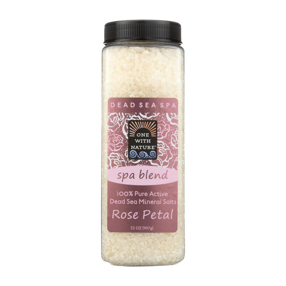 One With Nature Bath Salts Rose Petal Scent, 32 Oz